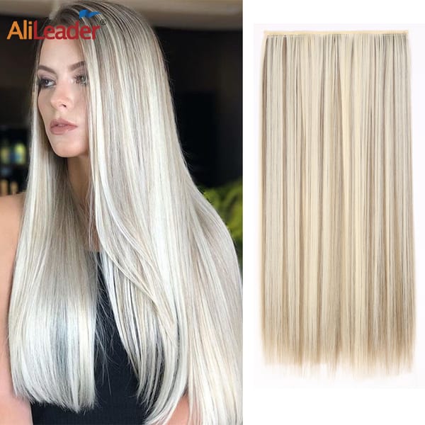 Alileader Synthetic Clip In Hair Extension Brown Synthetic Clip In Hair Extension For Women Soft 5Clip In Hair Extension