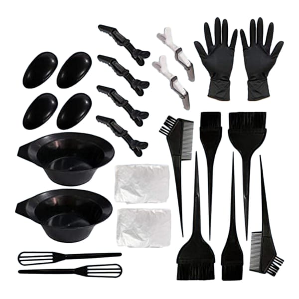 24/set Hair Coloring Mixing Bowl Salon Hair Brush Comb Earcap Hair Clips Dyeing Cape Barber Kit Hair Tint Tool Hair Dye Kit