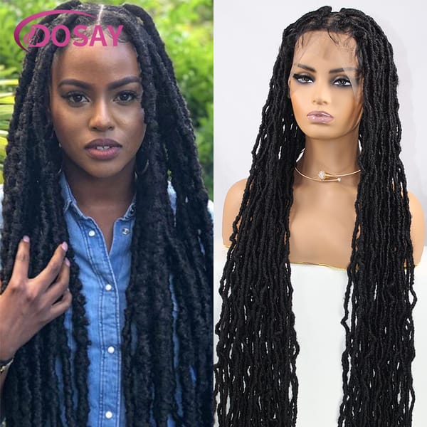 Premium Synthetic Faux Locs, Soft Locs Long Black - Crochet Hair, Lace Front, Perruque Femme, Peruk, для волос, Full Lace