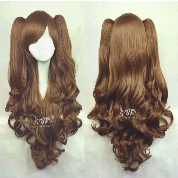 LOLITA Brown Long Wavy 2 Clip Ponytail Cosplay Party Wig Hair