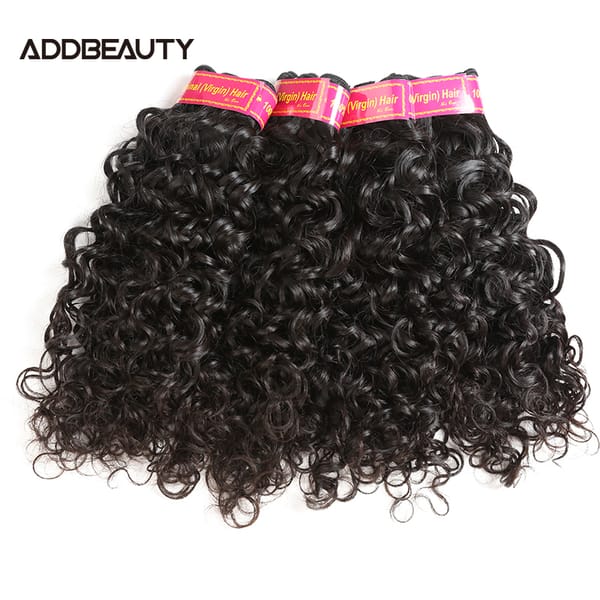 Water Wave One Donor Human Hair Bundle Addbeauty Unproccessed Raw Virgin Hair Weave Bleached Human Hair Extension Natural Color