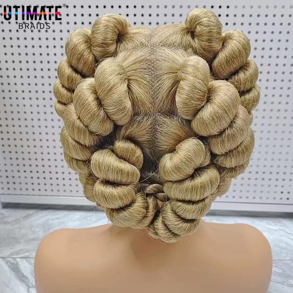 Blonde Synthetic Full Lace Handmade Knotless Box Braiding Wig with Baby Hair Lightweight Afrian Braids Wigs for Black Women