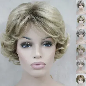 Natural Wave Bob Loose Hair Synthetic Hair Wig Brown Mix Curly Women Side Bangs