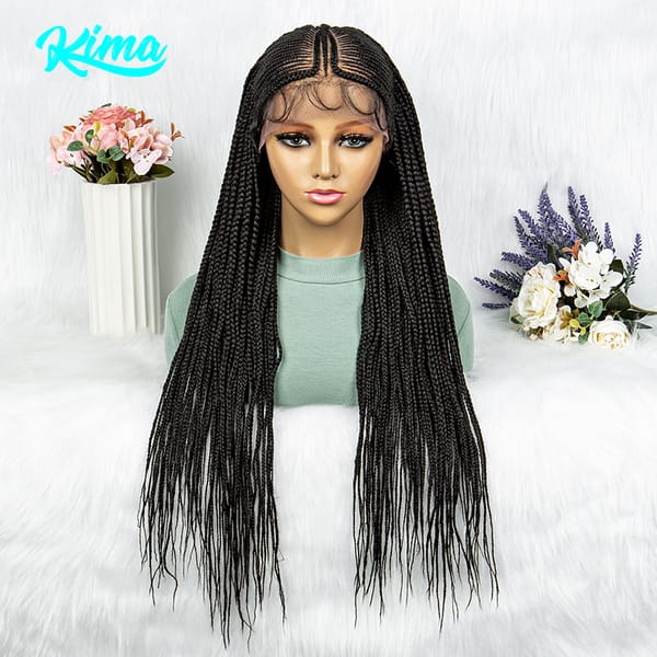 New Arrival Synthetic Box Braided Wig 13x6 Lace Frontal Braiding Braids Wig Synthetic Afro Braiding Hair With Baby Hair