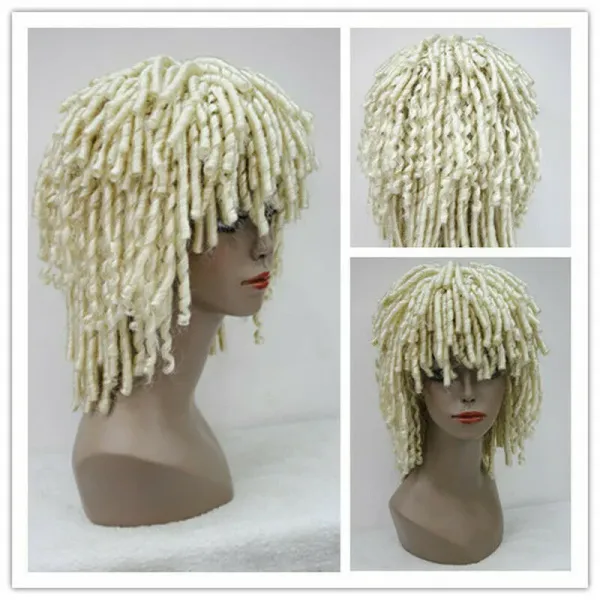 Dreadlock Style Wigs Short Curls Rolls Hair Drama Cosplay Party Women Wig