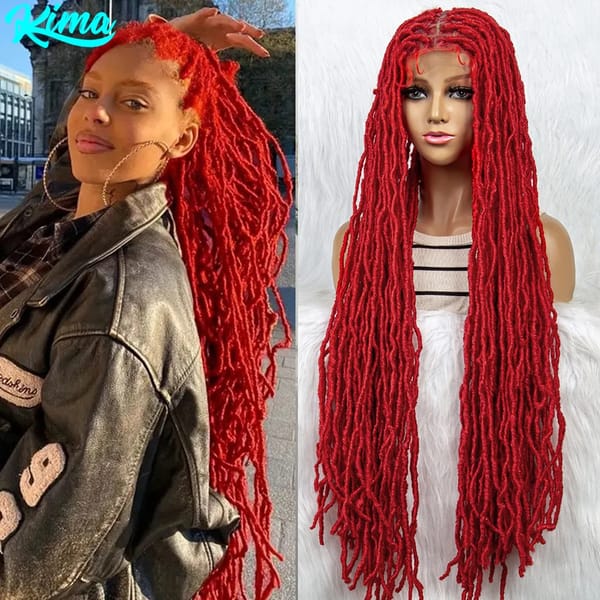 KIMA Synthetic Box Braided Wigs Lace Front Wig  Dreadlocks Twisted Braids with Baby Hair Full Lace Wigs