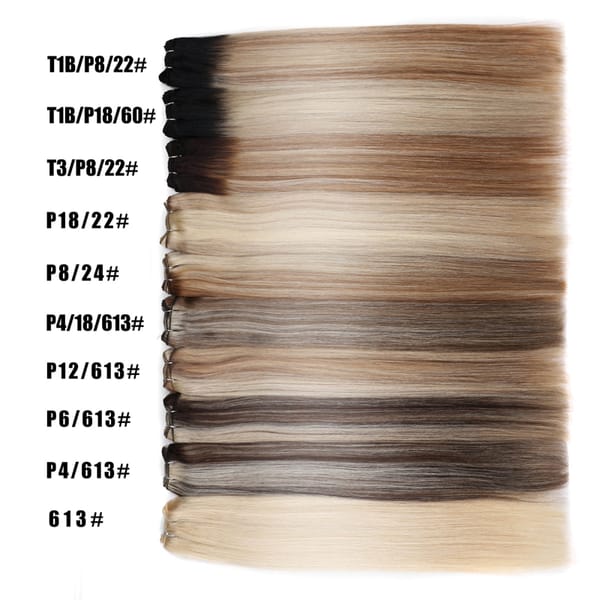Human Weft Hair Bundles Ombre Blonde Human Hair Extensions 100g/Pcs 16"-28"  Straight Remy Skin Double Weft
