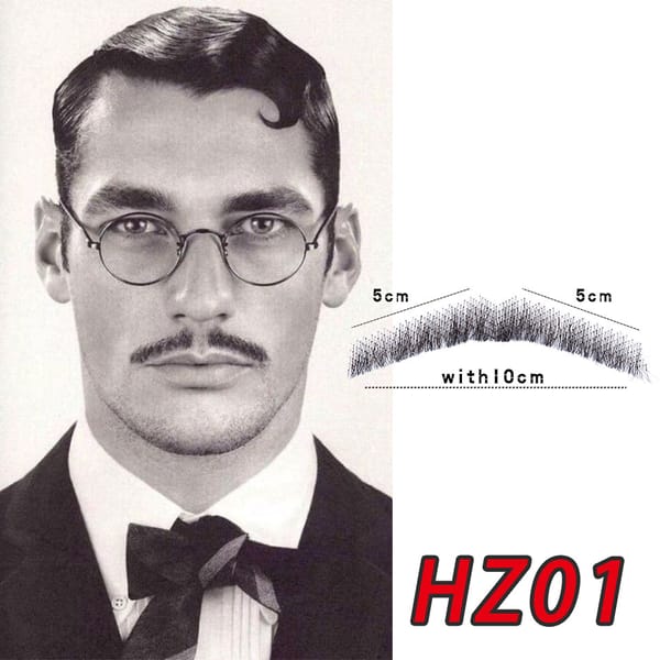 Wigundle Man's Beard Hand Made Real Hair Fake Beard Mustache Fancy Synthetic Invisible for Makeup Fake Hair Cospaly Party Tools