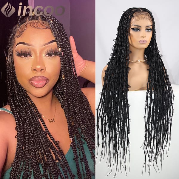 Butterfly Full Lace Wigs Long 36 Inch Braids Hair Wig Faux Locs Crochet Goddess Braids Distressed Butterfly Locs Synthetic Wig