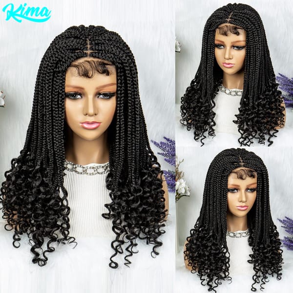 Synthetic Lace Front Wig Braided Wigs For Black Women Crochet Box Wig Braid 18 Inches Braiding Hair Knotless Box Braids Wigs