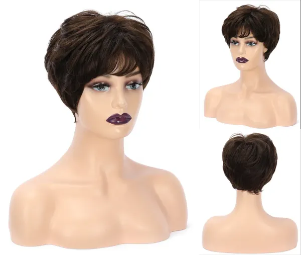 New Stylish Women's Short dark brown Cosplay Full Hair Wig