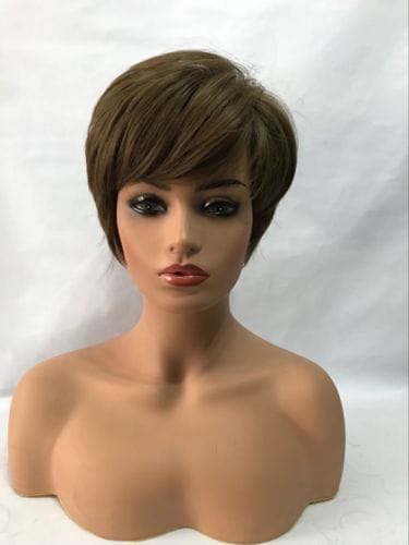New Fashion Glamour Women's Short Brown Hot Sell Human Hair Wigs
