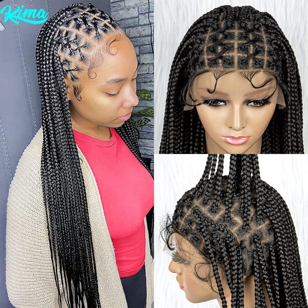 Braided Wigs For Black Women Synthetic Full Lace Wig Wig Knotless Box Braid Braiding Hair Cornrow Braids Wigs