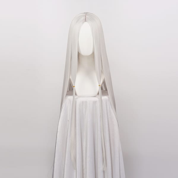 ccutoo Synthetic Hair Cosplay Wig Older Sister Spider 120cm Silver White Long Wigs + Wig Cap