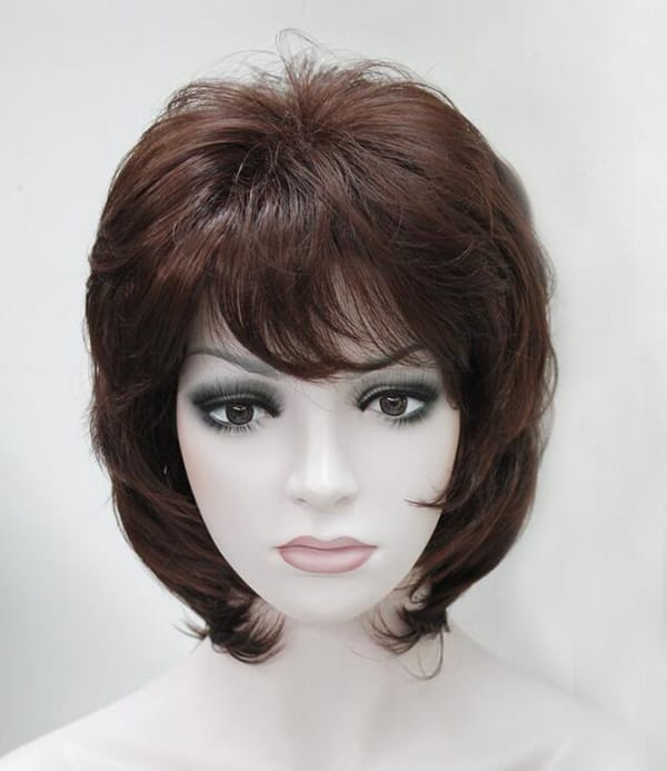 Women’s Wig Short Brown Red Curly Ladies Daily Hair Wigs