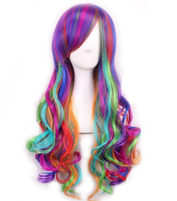 31.5" Colorful Long Curly Wigs Cosplay Costume Hair Anime Full Wavy Party Beauty