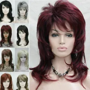 Women Wig Ladies Natural Short Wine Red Mix Full Wigs Hair Cosplay Wig 9 Colors