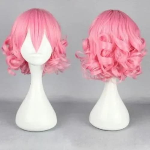 Harajuku Short Pink Wavy Hair Full Wigs Anime Cosplay Party Wig