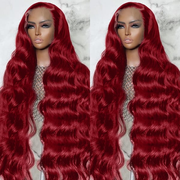 Addictive Burgundy 99J 13x6 Body Wave Lace Front Human Hair Wig HD Transparent Lace Frontal Wigs Brazilian Remy Wigs for Women