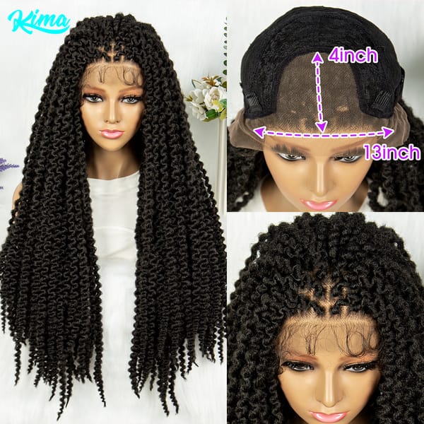 13x4 Lace Front Braided Wigs Africa Wig Synthetic Lace Front Wig With Baby Hair For Black Women Wig Kinky Curly Hair Wigs