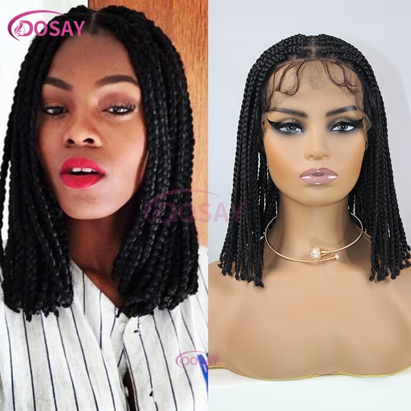 Twist Curls Braid Full Lace Front Wigs Short Bob Braids Wig Goddess Transparent 360 Lace Synthetic Wig Pre-Plucked Baby Hair