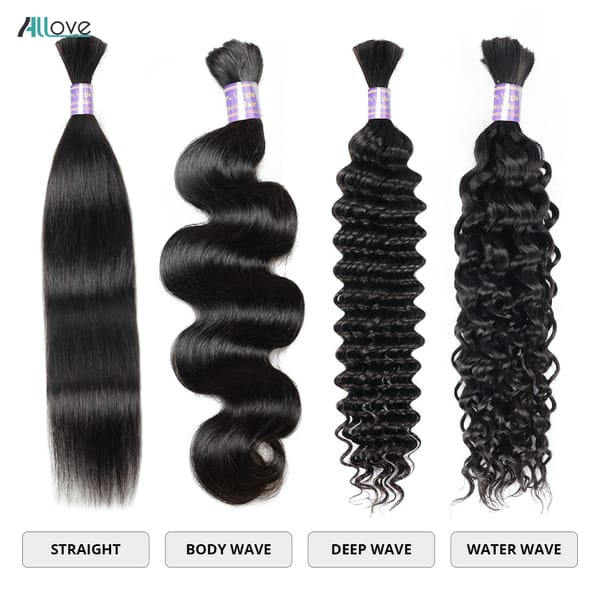 Deep Wave Bulk Human Hair For Braiding Body Wave 100% Unprocessed Bulk Extensions No Weft Water Curly Human Hair For Braiding