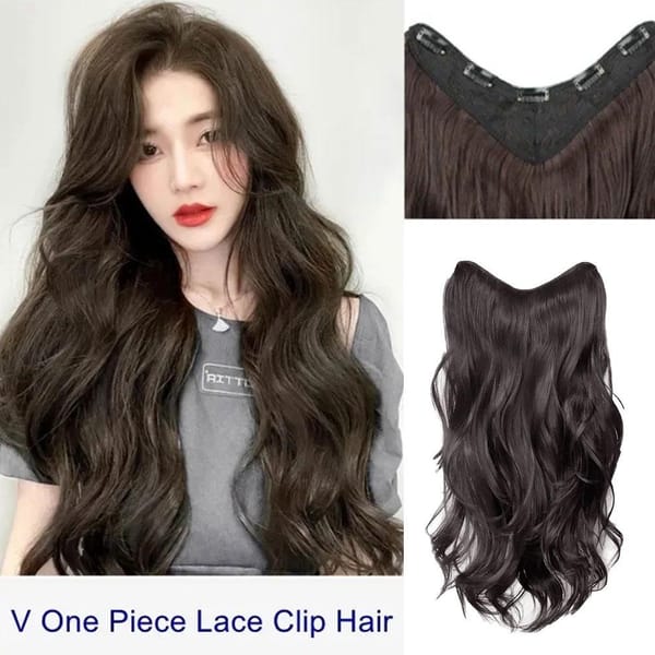 Wig Patch For Women's Long Hair Naturally Fluffy Large Wavy Long Curly Hair Extensions High-level Hair Extensions Patches