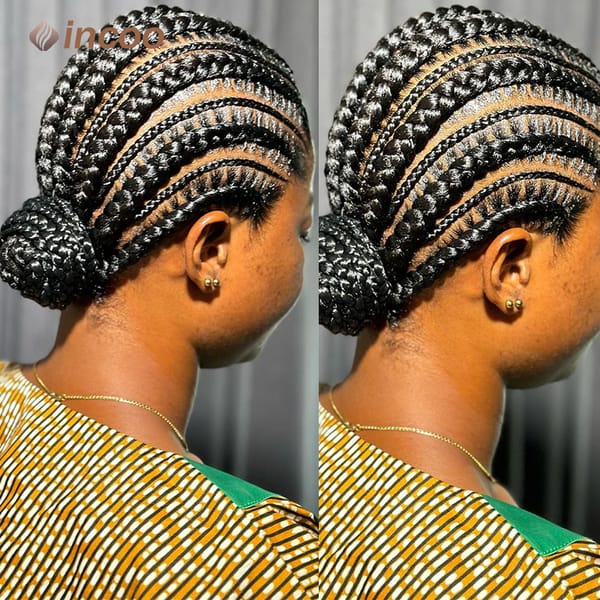 36" Synthetic Hair Lace Front Incoo Double Dutch Cornrow Braided Wig Ginger Pink Brown Braids Classic Durable For Black Women