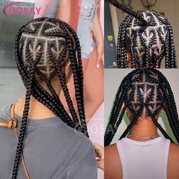 Dosay New Arrival 36" Heart Shaped Knotless Box Braids Synthetic Lace Braided Wigs Cornrow Braids Full Lace Wigs With Baby Hair