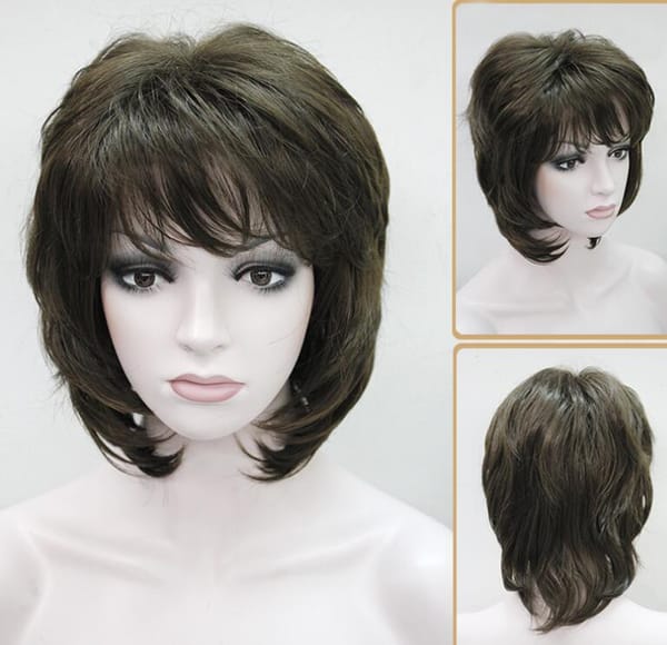 Women’s Wig Short Light Brown Curly Ladies Daily Hair Wigs