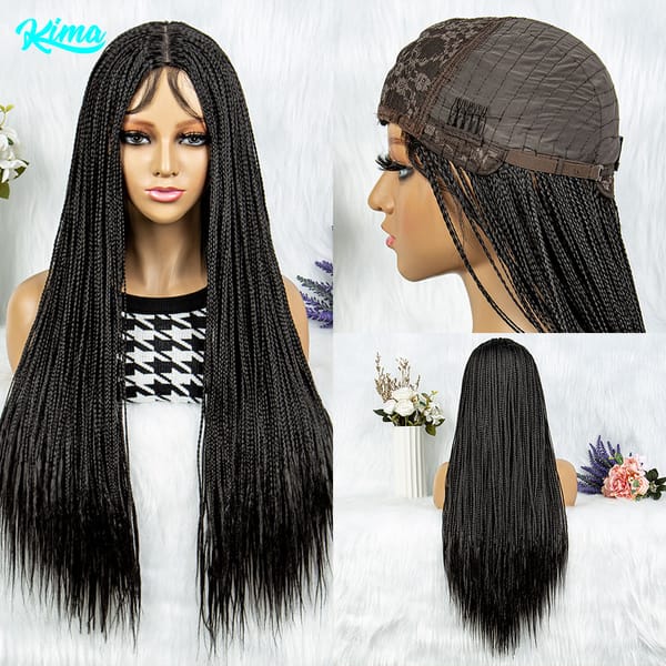 KIMA New Arrival Braided Wigs Synthetic Cornrow Braids Wig  Braided Wig African American Braiding Hair For Women