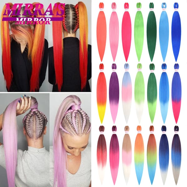 Corlorful Synthetic Jumbo Braids Hair Extensions 28 Inch Braiding Hair Pre Stretched Yellow Blue Green Red Pink Purple Braids
