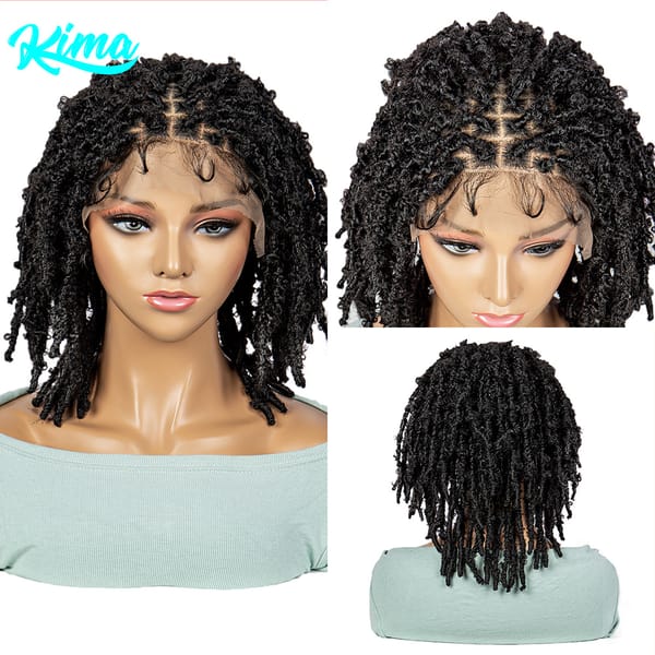 KIMA Braided Wigs 14 Inches Synthetic Lace Front Wig Braided Wigs 9x6 Knotless Box Braids Wigs With Baby Hair for Black Women