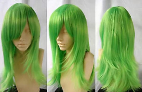New Lolita Long Cosplay Green Wavy womens Hair Wigs