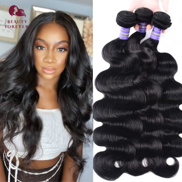 Beautyforever Human Hair Bundles Brazilian Body Wave Human Hair 3 Bundles Straight Virgin Human Hair Weave Raw Hair Extensions