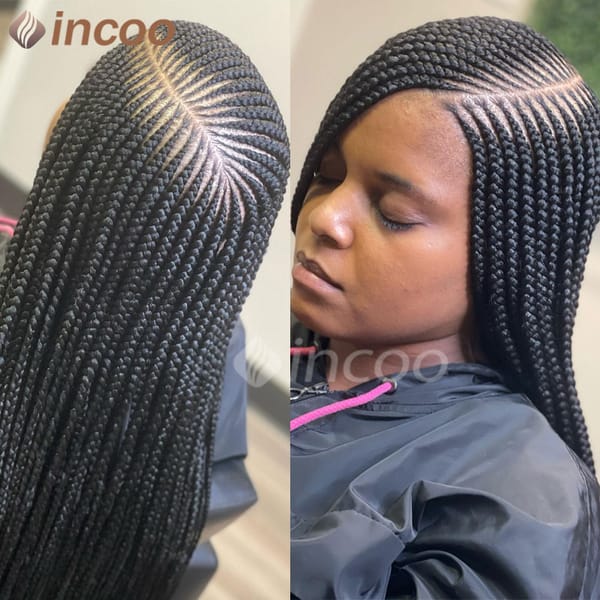 Cornrow Braided Wigs Synthetic Lace Front Braided Wigs For Women 36" Full Lace Front Wigs Braided Wig With Baby Hair Goddess Wig