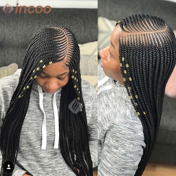 Full Lace Synthetic Cornrow Braided Wig for Black Women Twist Braids Wig with Baby Hair 36 Inch Lace Front Knotless Braiding Wig