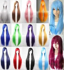 Hot Sexy 80cm Long Straight Wig Fashion Cosplay Costume Anime Hair Full Wig Hair