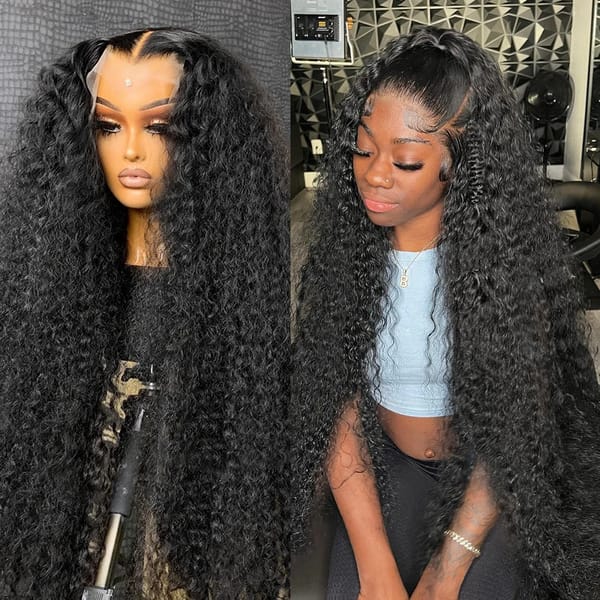 34 Inch Deep Wave Frontal Wig Transparent 13x4 13x6 HD Lace Frontal Human Hair Wigs Curly Human Hair Lace Frontal Wigs For Women