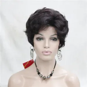 Women Wig Ladies Wig Short Dark Brown Curls Classic Synthetic Hair Wigs
