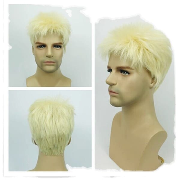 Short Man Wig Men Male Daily Wear Hair Full Wig Light Blonde Men Wigs