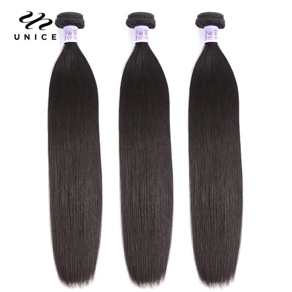 UNice Hair Kysiss Series Malaysian Straight Hair Weave Bundles Human Hair 3  Bundles 8-30 inches Natural Color Virgin Hair