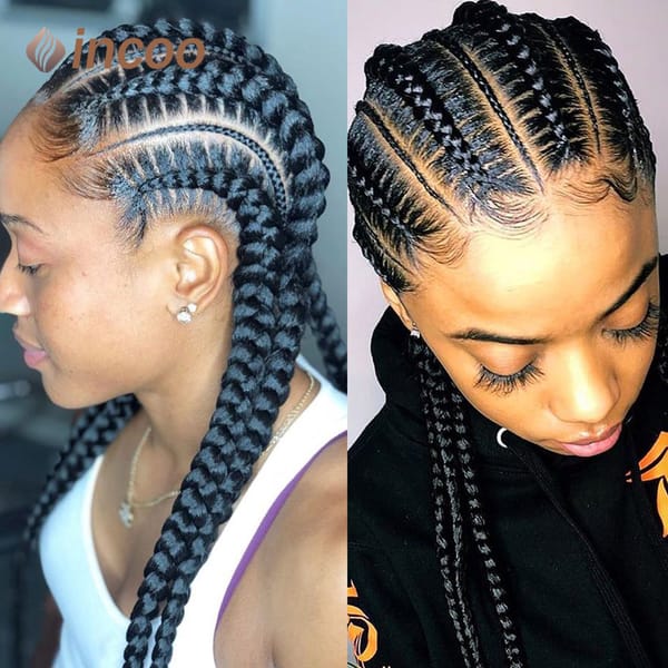 36 Inches Synthetic Braided Wigs With Baby Hair Full Lace Frontal Black Knotless Box Braids Wig For Black Women Cornrow Wigs