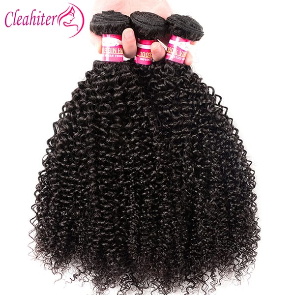 Peruvian Kinky Curly Human Hair Bundles Extensions 50g Hair Natural Color Double Weft 1/3/5/7Pcs Set Full End 8-20 Inch