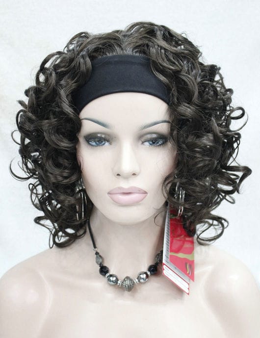 Charm Women Spiral Curls 3/4 Half Headband Natural Cosplay Hair Wigs
