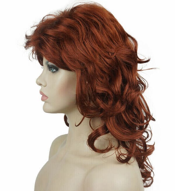 Women Wig Medium Long Girl Curly Wig Blonde Ladies Wavy Hair Wigs