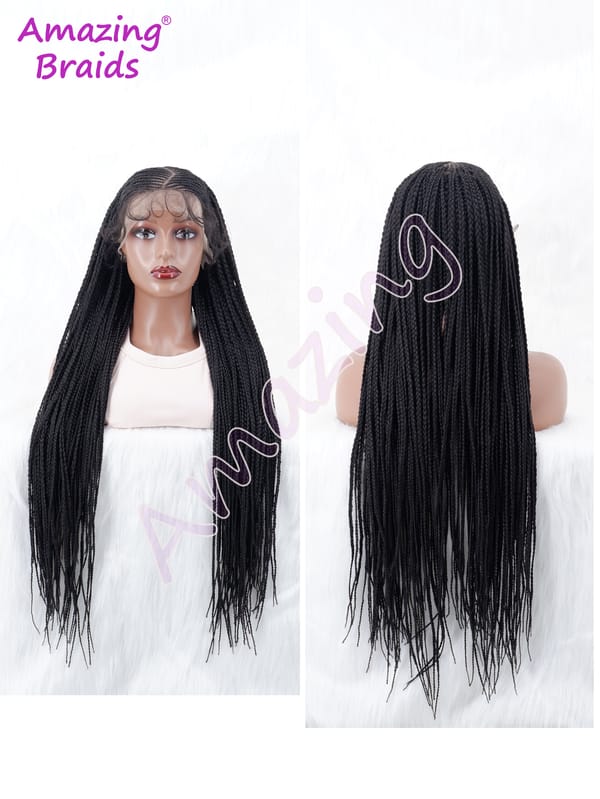 13X6 Synthetic Lace Braided Wigs for Black Women Swiss Lace Front Cornrow Box Braids Wig with Baby Hair