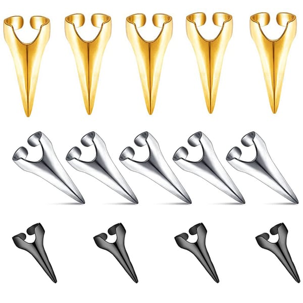 Retro Punk Hair Selecting Tools Hair Accessories Braids Accessories Gothic Talon Nail Finger Claw Spike Rings For Braiding Hair