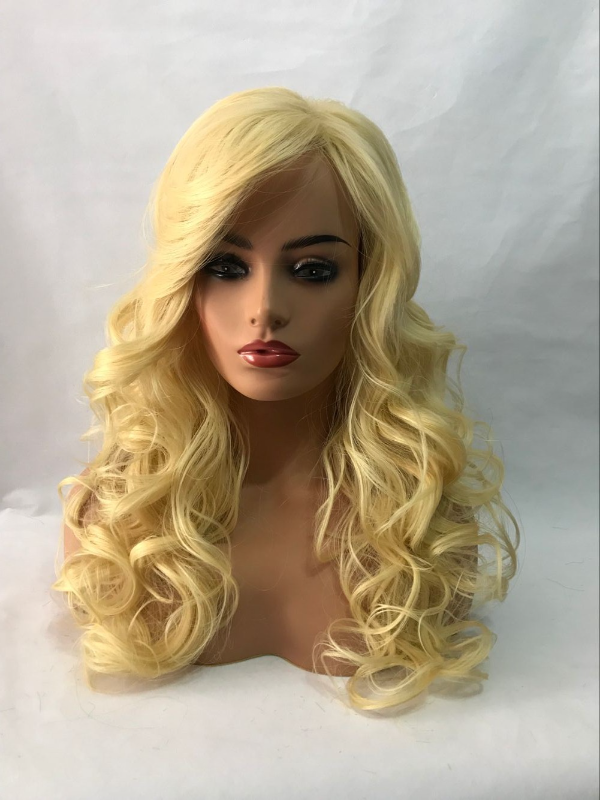 Ladies Wig Long Curly Light Golden Wig Women's Wig Hair Party Wigs