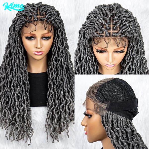 Box Braided Wig Synthetic Braided Wigs Synthetic Lace Front Wigs Knotless Braiding Curly Wigs With Baby Hair for Black Women